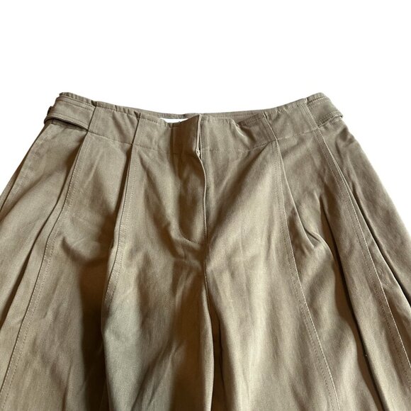 LVIR High-Waisted Straight Leg Trousers Pants Khaki Suede Cotton Size Large NWT - Picture 4 of 16